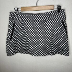 Nike Golf Gingham Black White Flight Skort‎ Tennis Pickleball Womens Medium